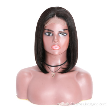 Wholesale Brazilian Straight Lace Front Human Hair Closure Wig For Black Women Virgin Cuticle Aligned 4X4 Lace Closure Bob Wig